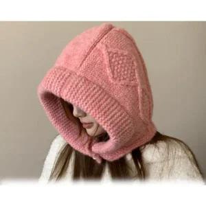 [콩심팥심]겨울 오버핏 바라클라바 니트 1P 후드 모자 넥워머