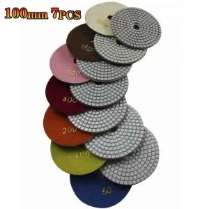 전동드릴광택패드 유막제거 100mm 7 개 젖은 다이아몬드 연마 패드 화강암 대리석 콘크리트 돌 4 