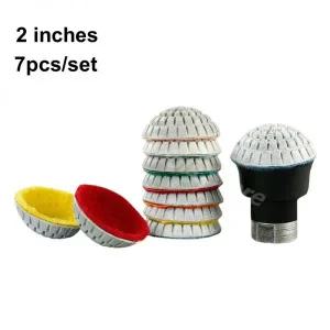 전동드릴광택패드 유막제거 7개 2인치 43mm 다이아몬드 볼록 연마 패드 M10 후원자 그릇 화강암 석재 콘크