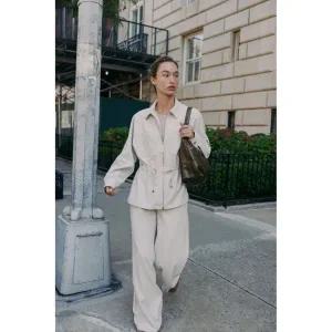 [정품] 자라 자켓 코트 데일리 아웃터 ZARA 허리 조절 포켓 재킷 - 크림