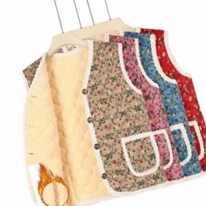 초저렴 진 할머니조끼 빈티지 베스트 누빔 털