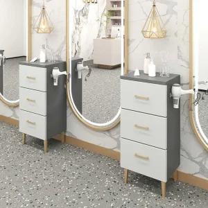 미용실 수납장 살롱뷰티 미용 목재 정리대 원목