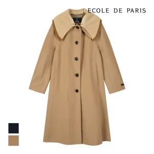 [에꼴드파리] 니트카라 벨티드 롱코트_CB2ZHCA009G