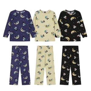 디즈니잠옷 빅사이즈 피치기모 별나라 미키 스판 커플 파자마 / 긴팔 가을 겨울 홈웨어