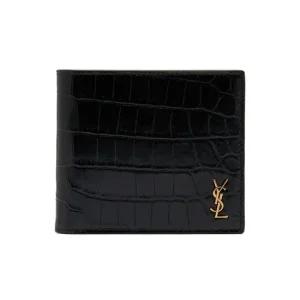 생로랑 607727 DZEDW 1000 타이니 모노그램 크로커다일 엠보싱 금장 반지갑