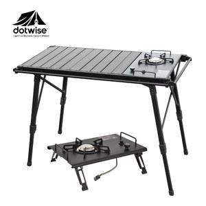 스토브 캠핑 접이식 야외 캠프 높이 낚시 그릴 경량 IGT 이동식 바베큐 테이블과 테이블 피크닉 조절 가능한