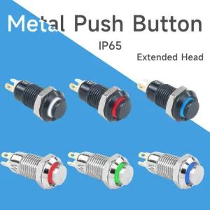 푸쉬락스위치 푸쉬온 8mm10mm 헤드 금속 푸시 버튼 미니 스위치 방진 셀프 리셋 잠금 포인트 액션 볼 원형