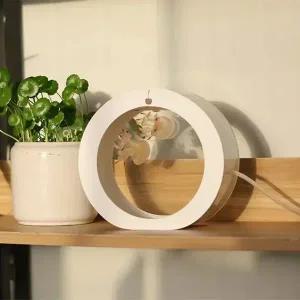 해파리키우기 물고기키우기 해수어 소형 데스크탑 해파리 탱크 미니 어항 다채로운 빛 실린더 베타 수족관