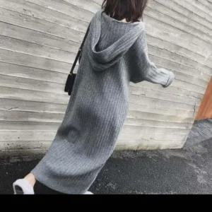 여성후드롱원피스 니트롱 윈터 니트 후드원피스 따뜻