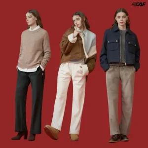 르까프 25FW 초특가! 포그니티 코듀로이 기모 본딩 팬츠 3종, 여성