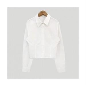 여성 크롭 긴팔 셔츠 카라넥 캐주얼