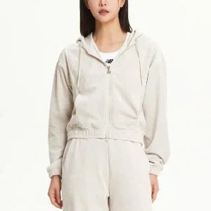 [뉴발란스]G WOMEN 벨루아 골지 후드 집업 (SEMI OVER FIT) NBMDE4W922-64