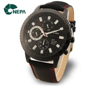 [네파] NEPA 남성 정장 야광 가죽 손목시계 N5029-BLACK