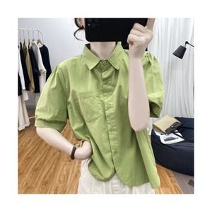 에쥬아 여성 퍼프 반팔 여름 면셔츠 루즈핏 블라우스