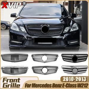 XVIP 크롬 블랙 다이아몬드 스타일 범퍼 그릴, 상부 튜닝, 메르세데스 벤츠 W212 E-클래스 E200 E350 2010-