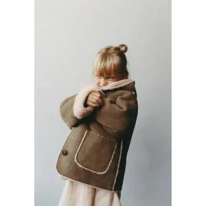 국내배송 ZARA 자라 베이비 신생아 유아 시어링 더블 페이스드 코트 라이트 카키 3791555506 1455546