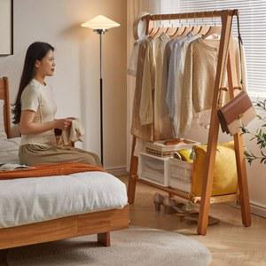 우드행거 원목 인테리어 나무 스탠드행거 로그색 단단한