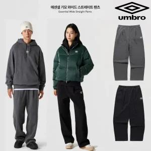 [롯데백화점]엄브로 에센셜 기모 와이드 스트레이트 팬츠 UQ423CFPO3 2종