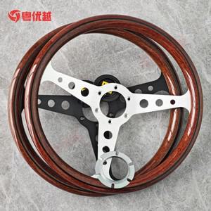 JDM MOMO 레이싱 헤리티지 인디 우드 스티어링 휠 유니버설 14인치 클래식 그레인