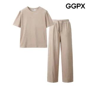 [GGPX] 벨벳 반팔 티 세트 투피스 (GPAST005F)