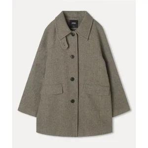 [국내정품] [11월 19일 배송] 미쏘 싱글코트 울 블렌디드 스탠카라 하프 코트_MIWJHFV0PG 230417