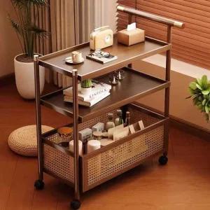 가정용트롤리 라탄 트레이수납함 화장대트롤리 서빙카