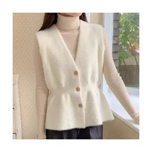 밍크 니트 스모그단추 조끼