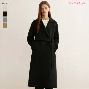 [롯데백화점]시스티나 핸드메이드 울 벨티드 롱 코트AWHCTP41110