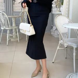 더제이수 / the J.Soo 기모 레이블 머메이드 스커트