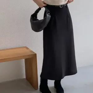 [코코블랑] 롬브 롱트임 뒷밴딩 스커트(벨트set)