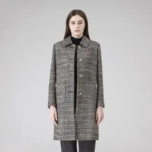 [롯데백화점]캐리스노트 스탠카라 트위드 코트 블랙 CN4WCT902