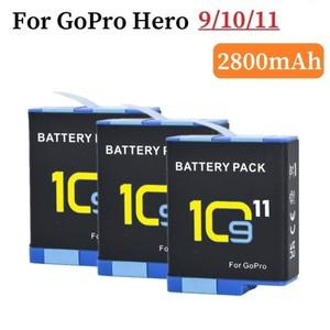 GoPro Hero 11 10 9용 2800mAh 배터리 9 케이스 포함 카메라 액세서리