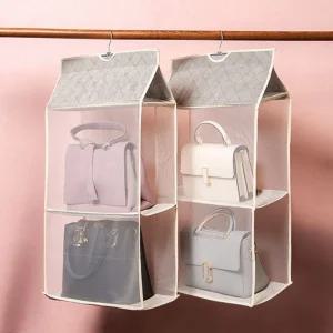 심플 걸이식 2칸 가방정리대 2p세트(아이보리)백함 백수납함 백보관함 걸함 수납함