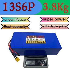 100% 새  48V 100Ah 13S6P 리튬 배터리 팩 48v 100000mAh 2000W 시티코코 전동 스쿠터 내장형 50A BMS