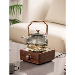 다도 전기 인덕션 티팟 주전자 월넛 다기 1구 감성