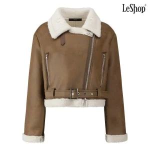 하이넥 크롭 버클 무스탕 자켓 (DP4JK002A)