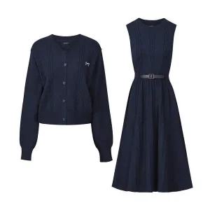 FOCUS 리본 자수 가디건+벨트 원피스 세트 PBINF5F1OP3141 416890