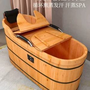간이나무욕조 가정용 히노끼 목욕탕 편백나무 이동식 반신욕기
