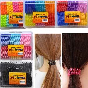 스프링머리끈 꼬불이 헤어밴드 머리끈-(10개입)