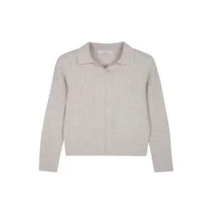 폴햄 polham 여성 케이블조직 슬릿카라 니트PHF4ET2470