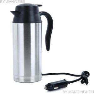 국산차량용커피포트 스테인레스 스틸 12V/24V 전기 주전자 750ml 자동차 여행 12