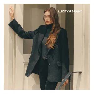 럭키브랜드 울블렌디드 패딩 하프코트 304156