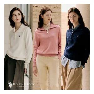 유에스피에이 쿠폰혜택U.S POLO ASSN. 25FW 하프집업 니트 3종 여성 304166