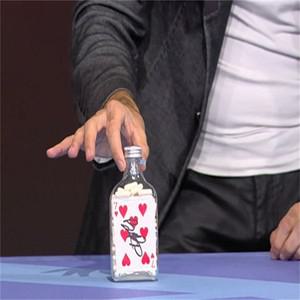 봉인된 병에 담긴 전문 서명 카드 마술 트릭 출현 소품 - Adrian Vega Visual Iusion의 클로즈업 메탈리즘