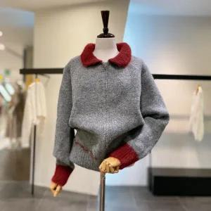 [대구백화점] [러브앤쇼]배색 카라 니트 자켓(GCFKGKJ021)