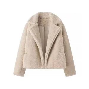 EAMT 여성 겨울 프린지 퍼 코트 터틀넥 스웨이드 톱 YJ4