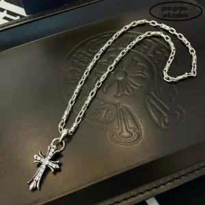 미국 크롬 하츠 클래식 다이아몬드 세트 십자가 펜던트 표준 실버 목걸이 20인치 187669994045