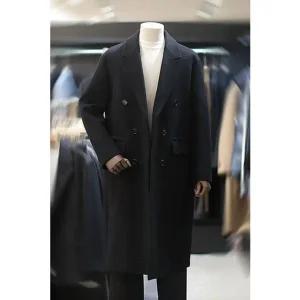 [갤러리아] 지이크 FW 블랙 모직 더블 체스터필드 롱 코트 PFHAX7019