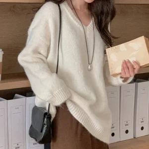 [코코블랑] 메르시 브이 루즈핏 울 니트