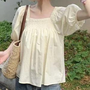 스모크블라우스 벌룬소매 스모크밴딩 NF-57 (49HnS)